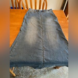 Mango brand long denim skirt, size large